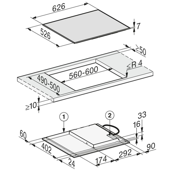 Εστία Επαγωγική Αυτόνομη MIELE KM7363FL 62.6 cm Μαύρο image 3