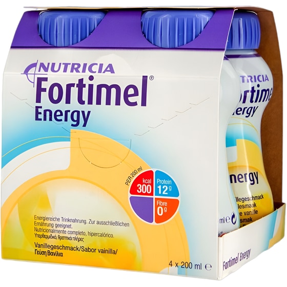 Ειδικό Συμπλήρωμα Διατροφής Nutricia Fortimel Energy Βανίλια - 4 τεμάχια x 200ml image 0