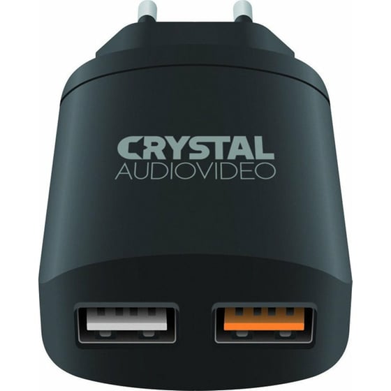 Φορτιστής Πρίζας Crystal Audio 2x Usb 3Α - Black image 0