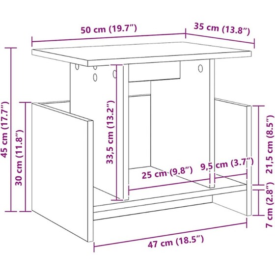 Έπιπλο Τηλεόρασης VidaXL 50 x 35 x 45 cm - Λευκό image 10