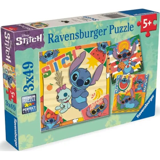 Παιδικό Παζλ Ravensburger Disney Stitch (3x49 Κομμάτια) image 1