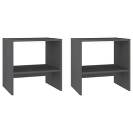 Κομοδίνο Vidaxl Από Μασίφ Ξύλο Πεύκου 2τμχ 40x30.5x40 cm - Γκρι