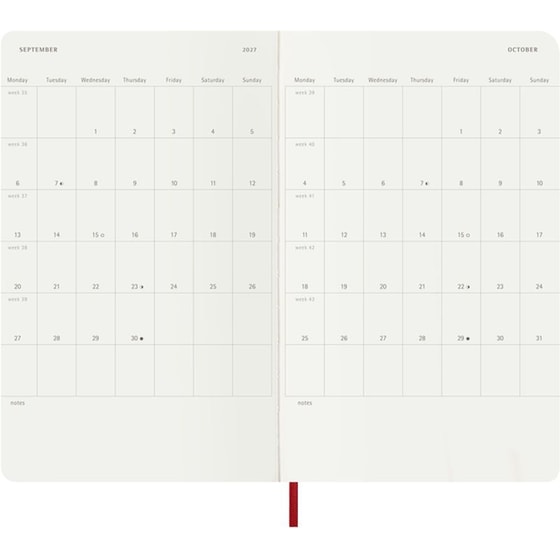 Ημερολόγιο Εβδομαδιαίο 2027 Moleskine 12M L Soft Cover Κόκκινο image 3