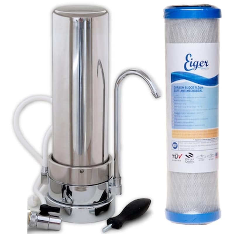 Eiger Συσκευή Άνω Πάγκου Ανοξείδωτή Μεταλλική Inox 0,5μm Αντιμικροβιακό