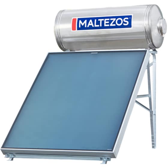 Ηλιακός Θερμοσίφωνας MALTEZOS Inox 160L/1.95τμ Διπλής Ενέργειας Ταράτσας image 0