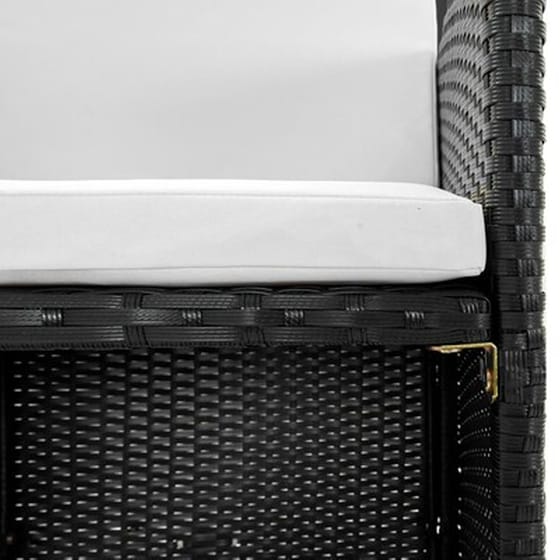 Vidaxl Σετ Τραπεζαρίας Εξ. Χώρου 11 Τεμ Μαύρο Συνθ. Ρατάν Με Μαξιλάρια image 4