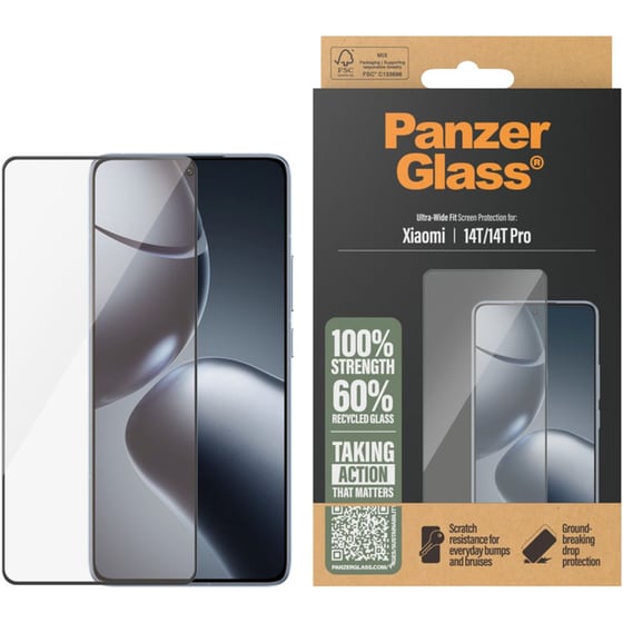 Προστατευτικό οθόνης Xiaomi 14T/14T Pro 5G - PanzerGlass Ultra-Wide Fit Screen Protection image 2
