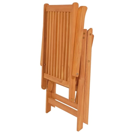 Καρέκλες Κήπου Vidaxl 4τμχ από Μασίφ Ξύλο Teak 57x71.5x109 cm - Καφέ/Γκρι image 4