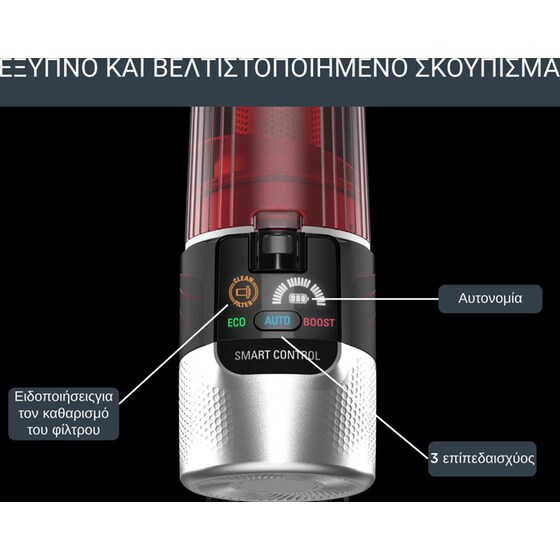 ROWENTA  RH2077WO X-Force Flex 9.60 18 V 0.4 L - Κόκκινο Σκούπα Stick image 5