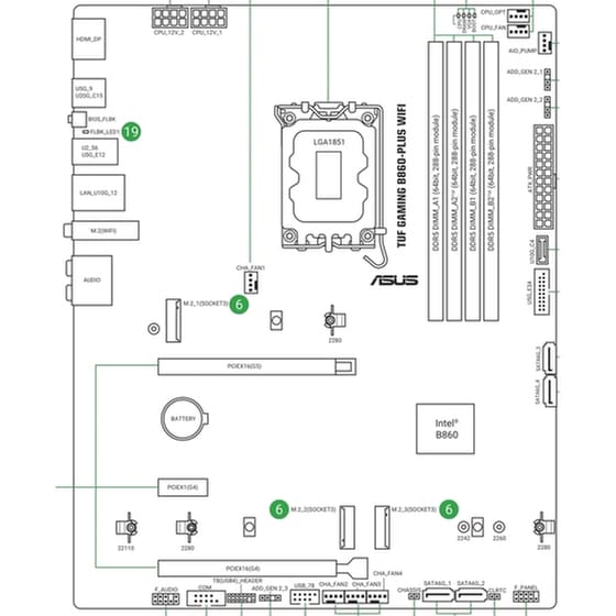 Asus TUF Gaming B860-Plus WIFI Motherboard ATX με Intel 1851 Socket 90MB1JL0-M0EAY0 image 4