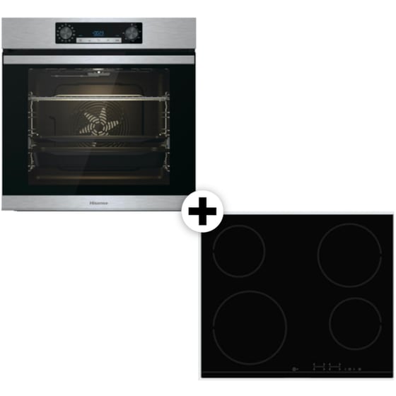 HISENSE BSA65226AX & E6431X 77 Lt Eντοιχιζόμενο Σετ Φούρνος και Εστία Inox image 0