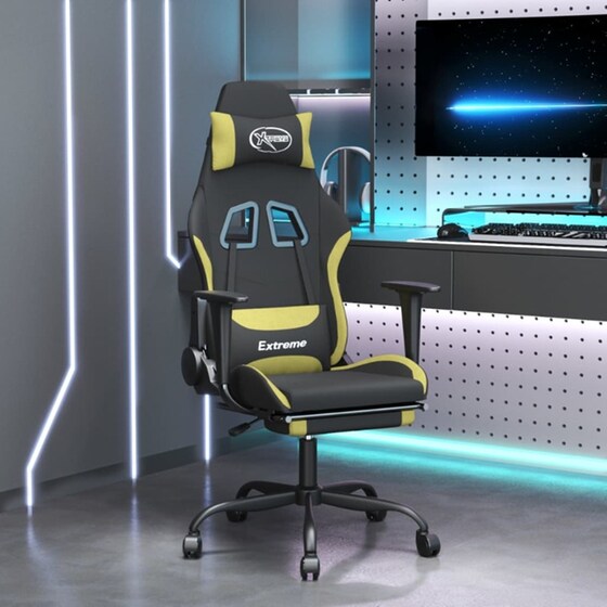 Καρέκλα Gaming VIDAXL 3143728 με Υποπόδιο - Μαύρο image 9