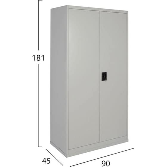Ντουλάπα Steelen Δίφυλλη Μεταλλική 100x45x181cm - Γκρι image 2
