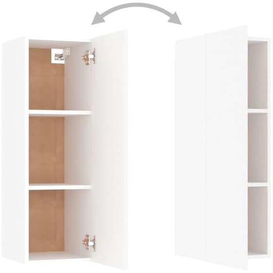 Έπιπλα Τηλεόρασης VidaXL Μοριοσανίδα 2 Τμχ 30.5x30x90cm - Λευκό image 8