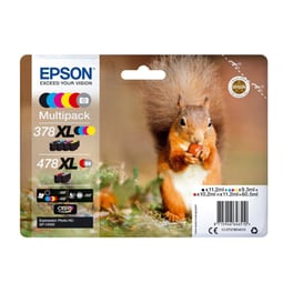 Epson 378XL Πολλαπλό / Μαύρο Πακέτο 6 Μελανιών Εκτυπωτή C13T379D4010
