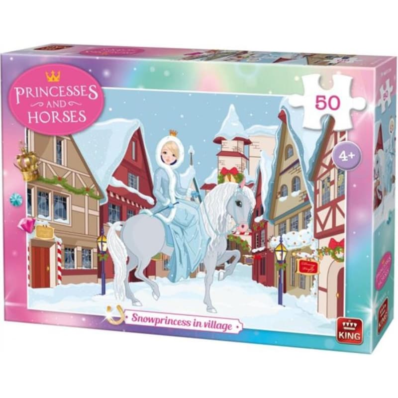 King Fairy Tale Παζλ Princesses And Horses Snow Princess In Village 12τμχ. 55898