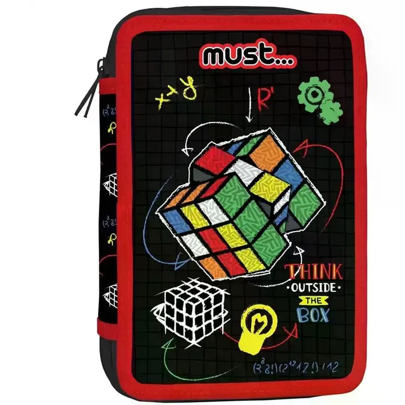 MUST... Κασετίνα Τετράγωνη Must Τριπλή Γεμάτη Football