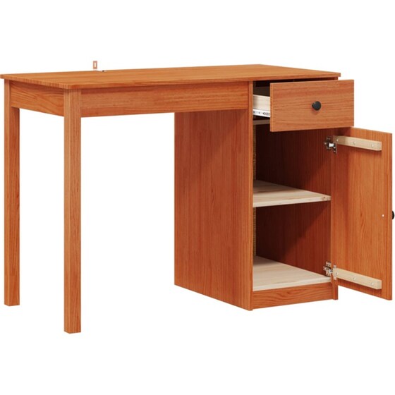 Γραφείο VidaXL από Μασίφ Ξύλο Πεύκου 100x50x74 cm - Κερωμένο Καφέ image 4