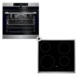 AEG HK624000 XB & BSK999330M 70 Lt Inox Eντοιχιζόμενο Σετ Φούρνος και Εστία
