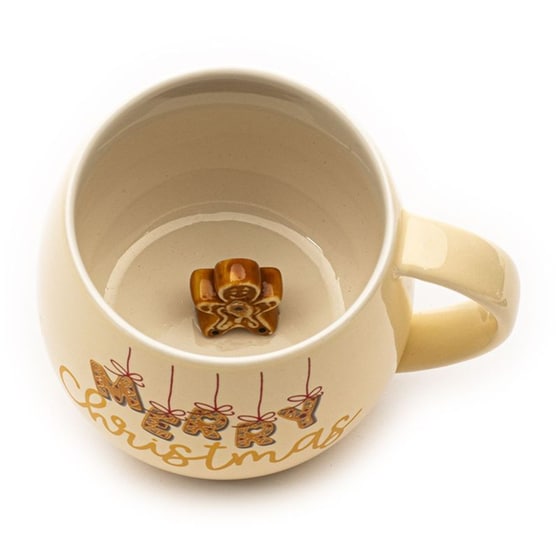 Κούπα Κεραμική Tri-Coastal 3D Xmas Gingerbread Man image 3