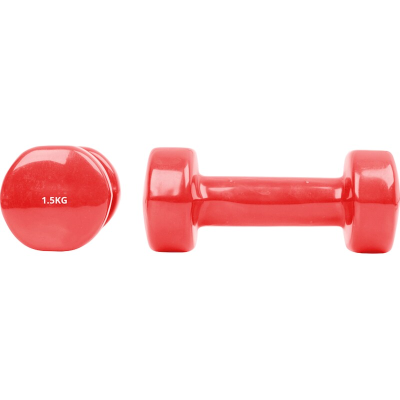 Σετ Βαράκια Εξάγωνα 1.5kg InSPORTline από Βινύλιο - Κόκκινο