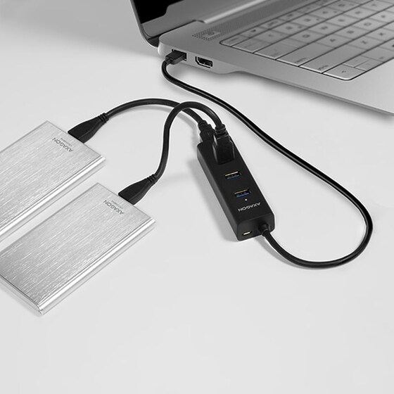 Axagon HUE-S2B USB Hub 4 σε 1 USB-A - Μαύρο image 7