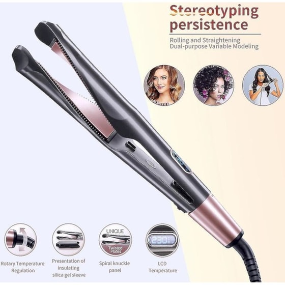 2 Σε 1 Curl & Straight Ψαλίδι Μαλλιών Γκρι image 5