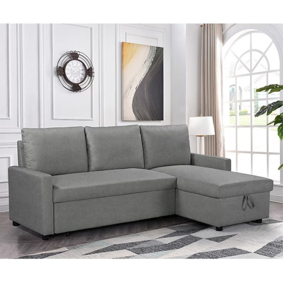 Τριθέσιος Καναπές Κρεβάτι Infuse Pakoworld Ύφασμα 203x130x88 cm - Ανθρακί image 3