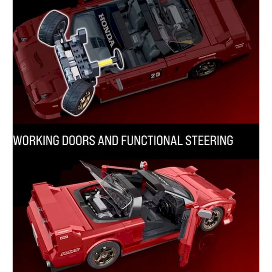 Mattel Hot Wheels Brick Shop Σετ Κατασκευής Elite Series ’90 Honda Acura NSX 1:16 (876 Κομμάτια) (JFT17) image 2