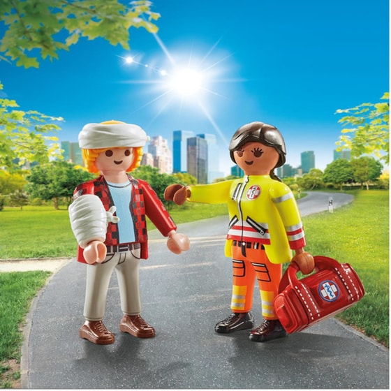 PLAYMOBIL® My Life DuoPack Διασώστης και Τραυματίας (71506) image 3