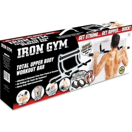 Μονόζυγο & Δίζυγο Πόρτας Iron Gym Πολλαπλών Λαβών 60 - 85 cm - Μαύρο image 0