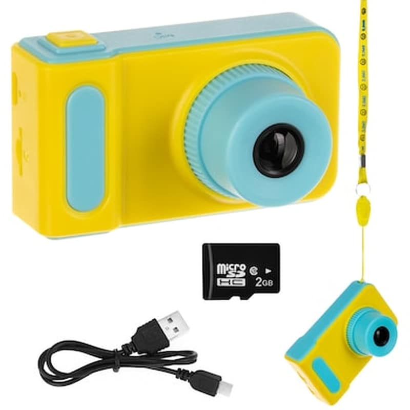 Παιδική Ψηφιακή Κάμερα Μπλε 1080p Hd Video 2 Lcd + 2gb Microsd