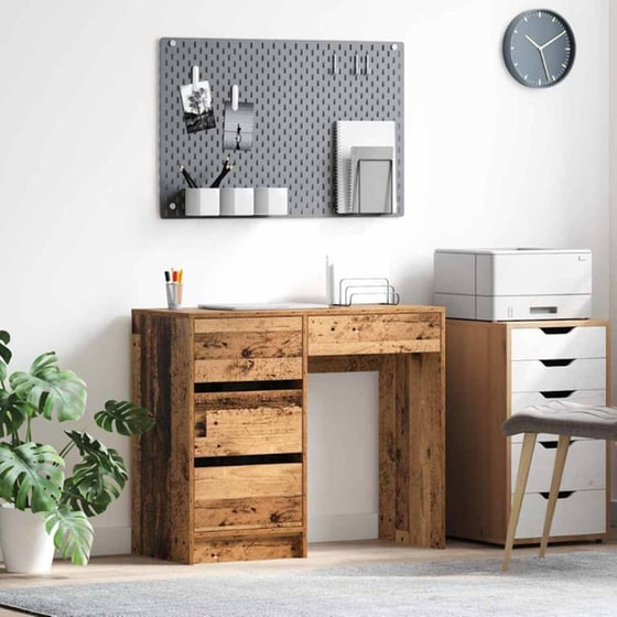 Γραφείο VidaXL από Επεξεργασμένο Ξύλο 90x37,5x75 cm - Παλιό Ξύλο image 2