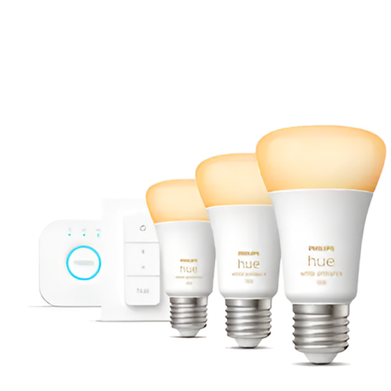Σύστημα Έξυπνου Φωτισμού Philips Hue White Ambiance E27 Starter Kit 3 τμχ & Διακόπτης Hue Dimmer Switch - Λευκό image 0