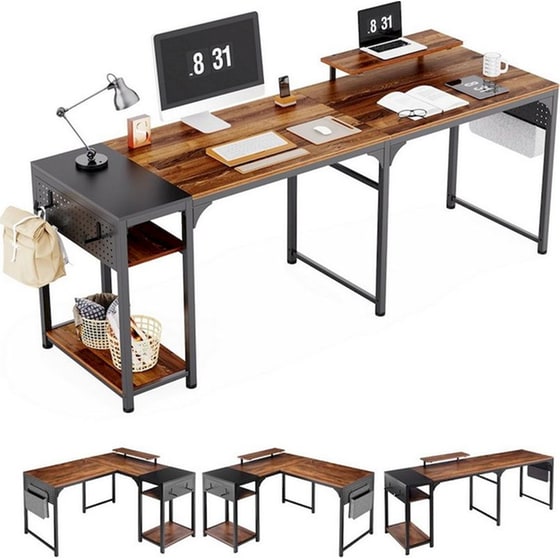 Γραφείο Γωνιακό Υπολογιστή Eureka Ergonomic ZX-L150B-RWB 150x120x76.2cm image 3