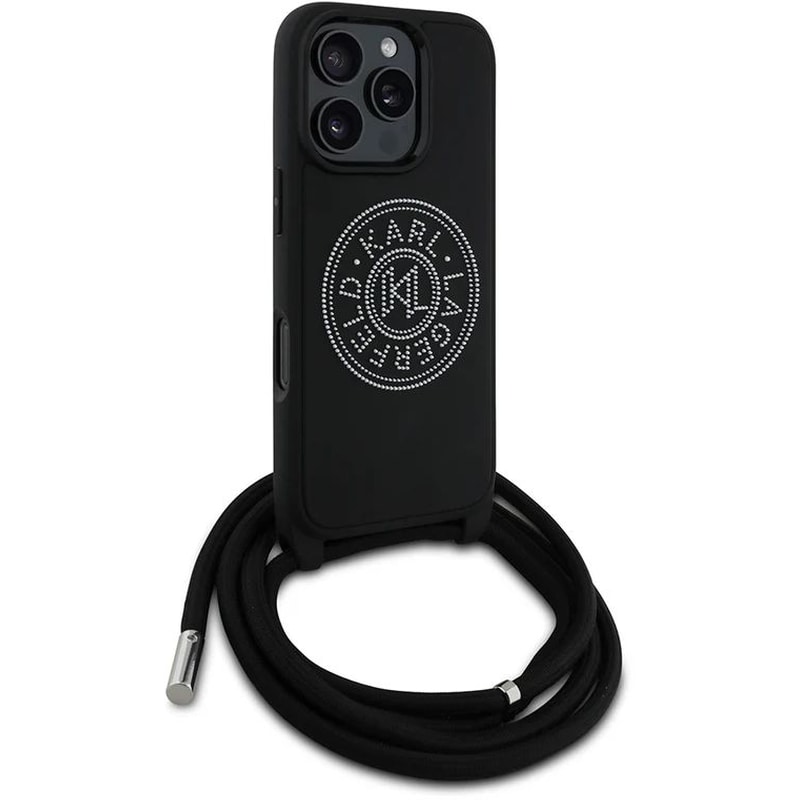 Θήκη Apple iphone 16 Pro Max - Karl Lagerfeld 3D Round Logo Crossbody - Μαύρο