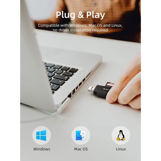 Card reader Cabletime CT-ASD3-PB USB 3.0 με 2 θύρες - Μαύρο image 4