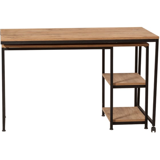 Γωνιακό Γραφείο 24Mall Pratica Atlantic Pine  από Μοριοσανίδα 125x54.5x79 cm - Μαύρο/Καφέ image 0