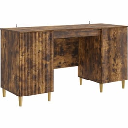 Γραφείο VidaXL με Ράφι 142,5x50x75 cm - Καπνιστή Δρυς