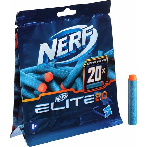 Βελάκια Hasbro Nerf Elite 2.0 (F0040) 20 Τμχ - Μπλε/Πορτοκαλί image 1