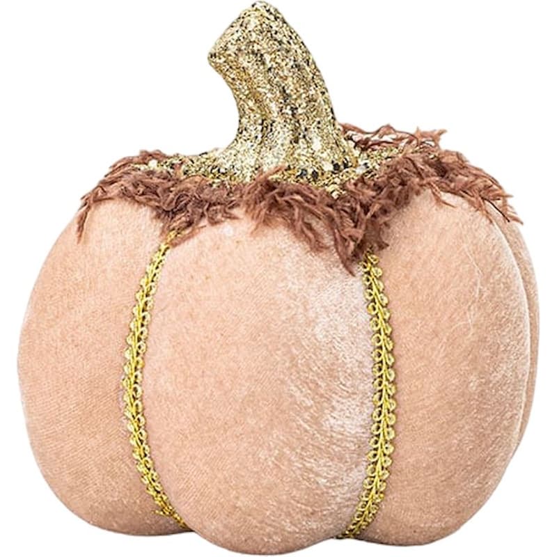 Διακοσμητική Κολοκύθα Eurolamp Somon Velvet 600-45554 από Ύφασμα Φ15x12 cm - Σομόν