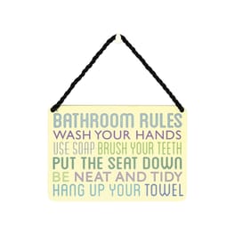 Κρεμαστή Πινακίδα Μεταλλική Bathroom Rules