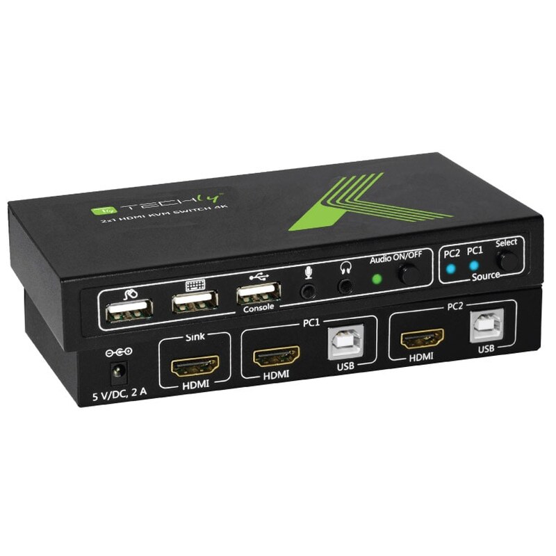 TECHLY Techly 2x1 USB Hdmi 4kx2k Idata Kvm-hdmi2u Kvm Switch Black