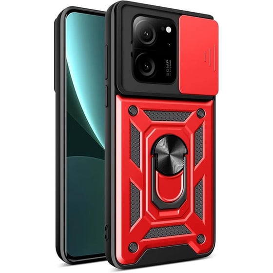 Θήκη Xiaomi 13T / 13T Pro - Bodycell Armor Slide Ring Holder - Red image 0