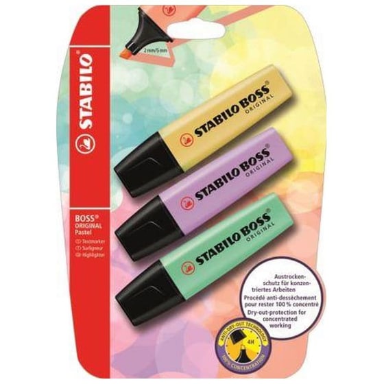 Μαρκαδόροι Υπογράμμισης Stabilo Boss Pastel Blister 2.0 mm (3 Τεμάχια) image 0