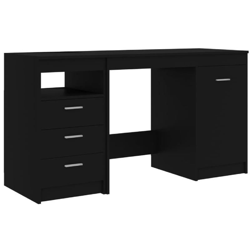 Γραφείο με Συρτάρια VidaXL από Μοριοσανίδα 140x50cm - Μαύρο VIDAXL