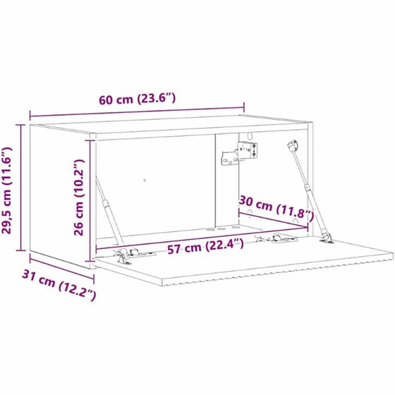 Έπιπλο Τηλεόρασης VidaXL Επιτοίχιο 2 τμχ 60 x 31 x 29,5 cm - Λευκό image 9