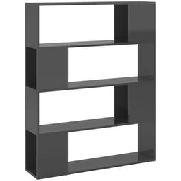 Ραφιέρα VidaXL από Μοριοσανίδα 100x24x124 cm - Γκρι/Γυαλιστερό