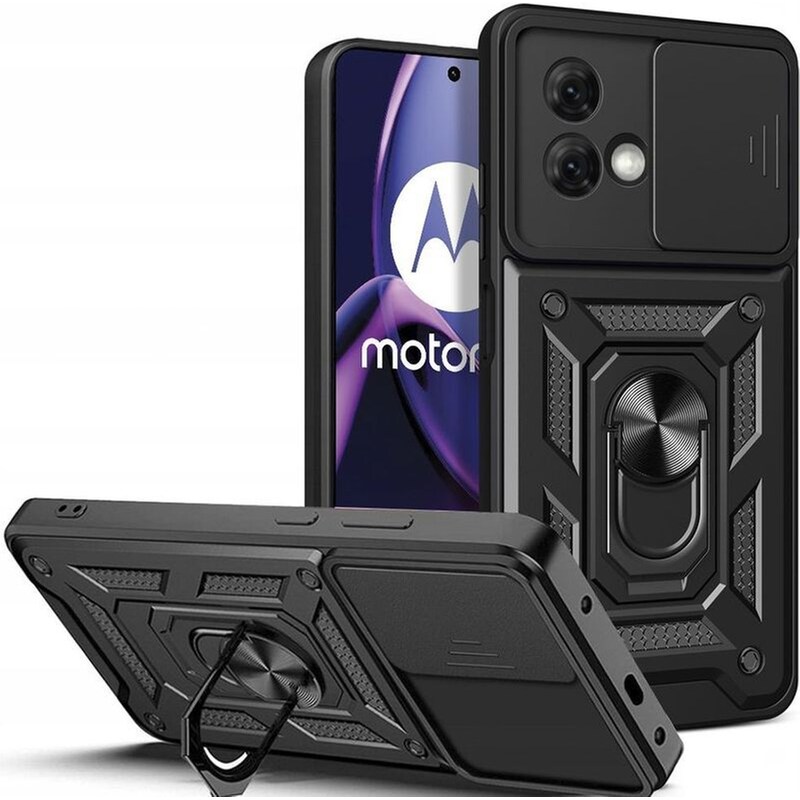 TECHSUIT Θήκη Motorola Moto G84 - Techsuit Camshield με Κάλυμμα για την Κάμερα μεταλλικό Ring Holder - Μαύρο