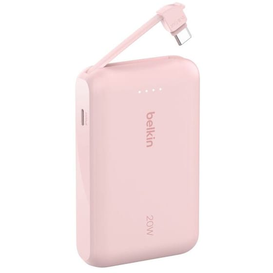 Powerbank Belkin BoostCharge 10.000mAh με Ενσωματωμένο Καλώδιο - Pink image 3